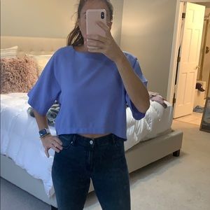 ASTR lavender cropped  blouse
